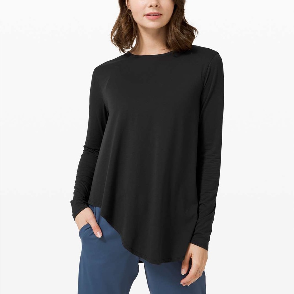 Lululemon lifted balance long sleeve tee in black size 6